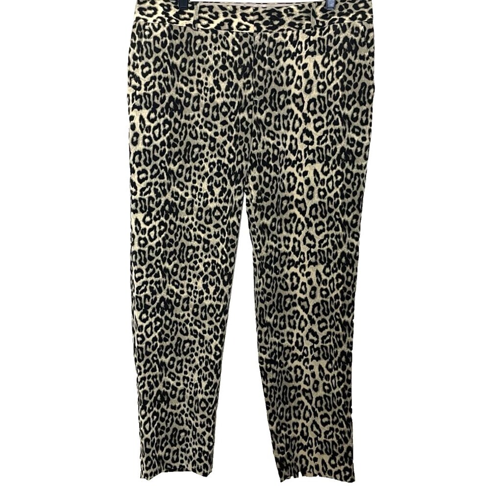 Banana Republic Animal Print Pants Women's Size 12 NWT Honey Gold Leopard